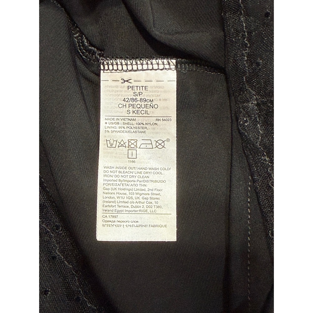 Banana Republic Mesh Blouse Womens Small Petite Black Swiss Dot Sheer Whimsigoth - Picture 5 of 10